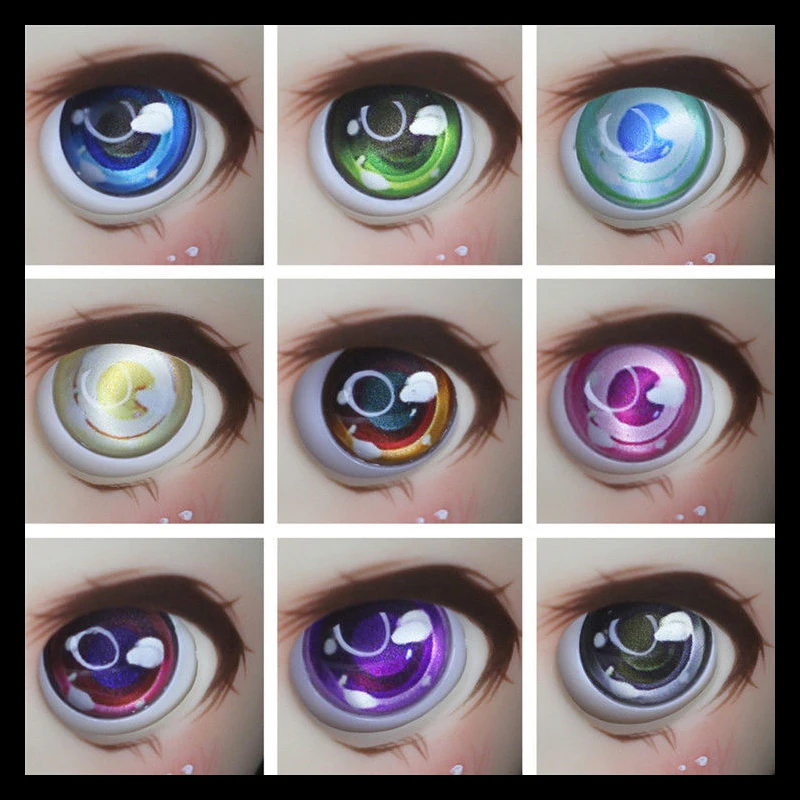 BJD Doll  Pressure Eyes 26mm/30mm/12mm/14mm Yellow Green Blue Purple Orange Blue Acrylic Eyes Colorful Gradient Eyeball