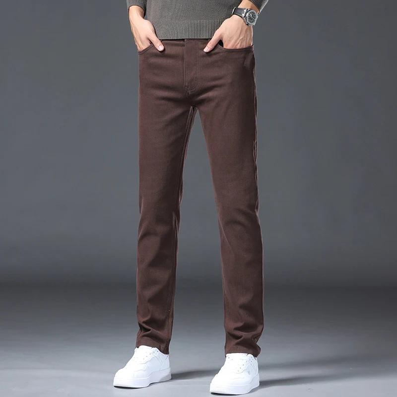 2026 98% Cotton Elastic Cotton Jeans Men's Spring Slim Straight Denim Pants Comfort Large Size Korean Business Casual Trousers - Image 4
