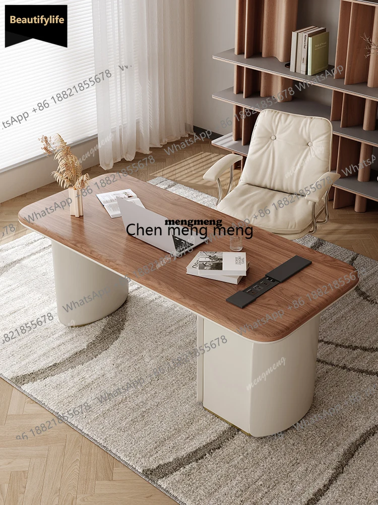 

D80 Винтажный стол из цельного дерева в кремовом стиле, современный простой домашний компьютерный стол для учебы, медицинский стол для консультации красоты