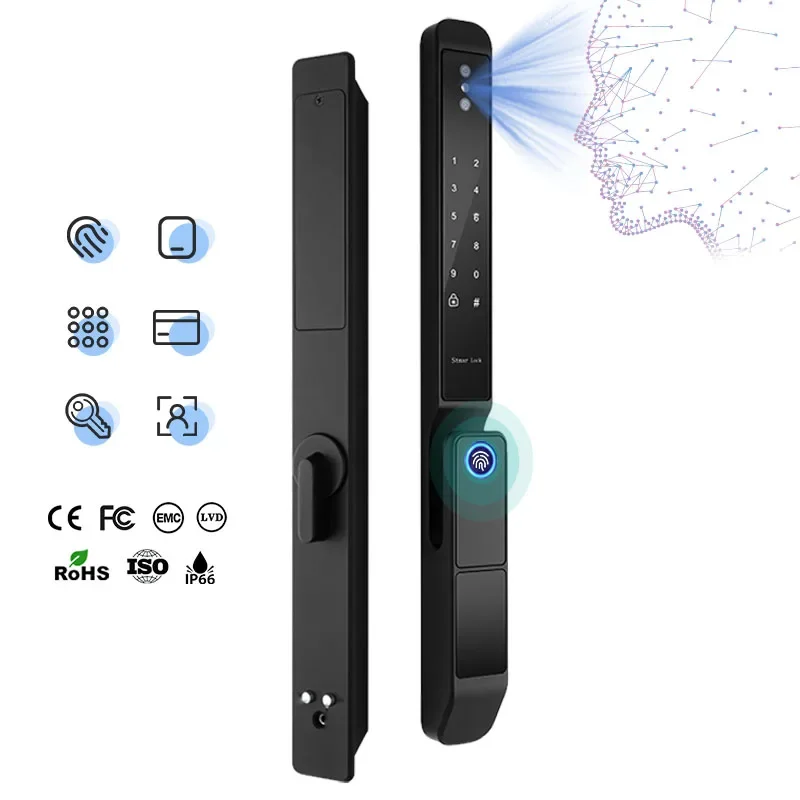 

Keyless Entry Door Lock Waterproof Password Fingerprint Lock Automatic Wifi Tuya Ttlock App Smart Door Lock