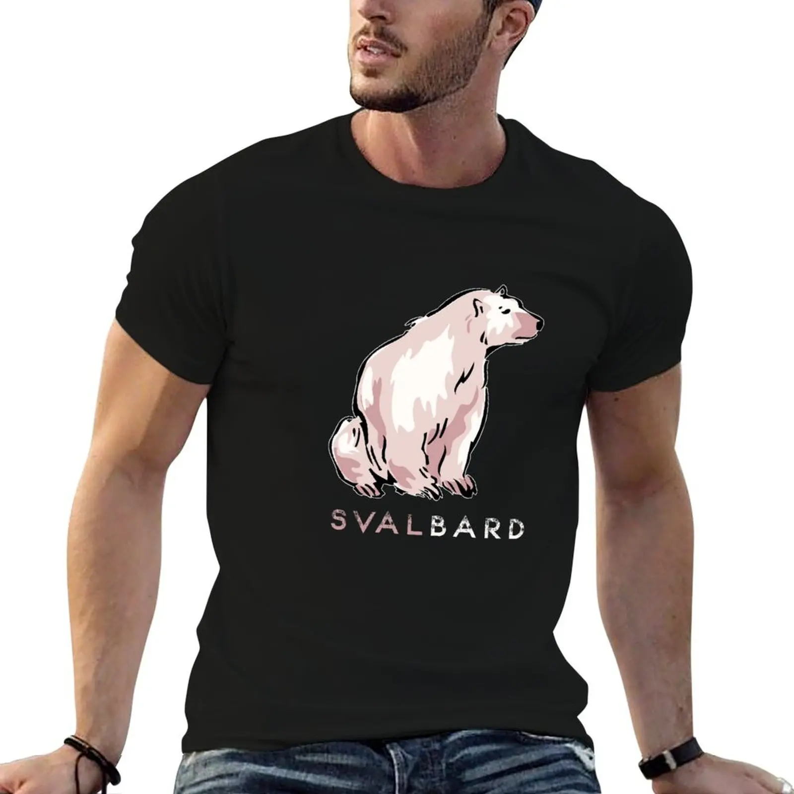 Svalbard, the polar bear. Longyearbien Spitzbergen Arctic North Pole T-Shirt Mechanic Work Tee Shirt