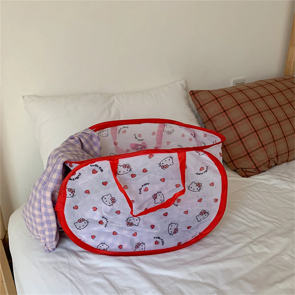 Kawaii Hello Kittys Laundry Basket Household Foldable Clothes Storage Basket Dirty Clothes Storage Box Creative Practical Basket image 4