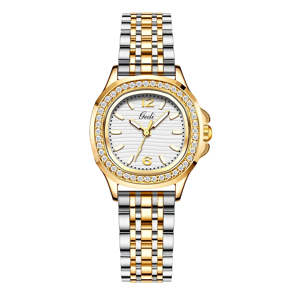 Ladies Watch Business Fashion Diamond studded Starry Sky Light Luxury Stainless Steel Waterproof Women Quartz Clock Wristwatches
