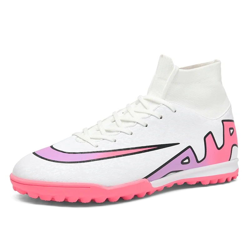 Official authentic cross-border foreign trade high-top football shoes spikes+broken nails football shoes