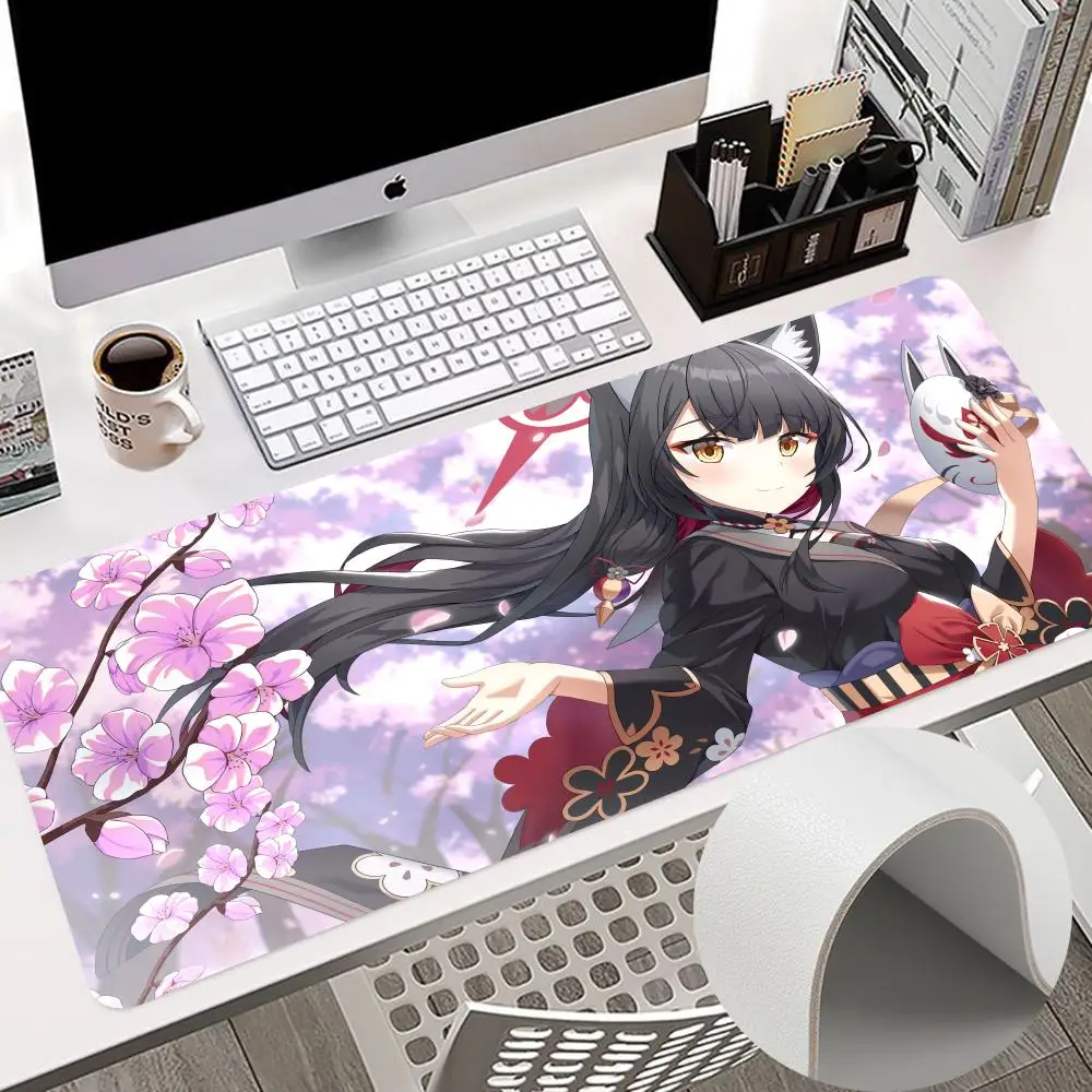 KOSAKA W-WAKAMO B-Blue A-Archive Mouse Pad 900x400mm Keyboard PC Desk Pads HD Printing Computer Double Sided Leather Non-slip PU