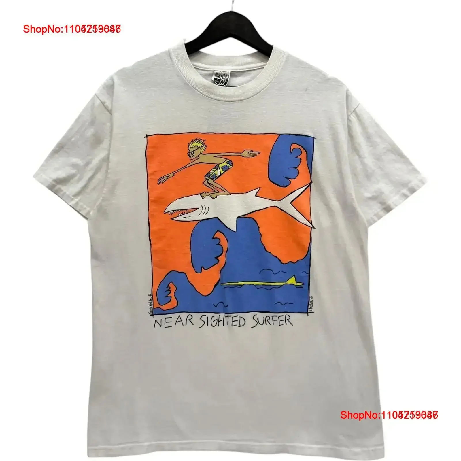 Vintage Near Sighted Surfer Spellout White Men's T Shirt L Washed Soft Stylish graphic Versatile Comfortable fashion vintage