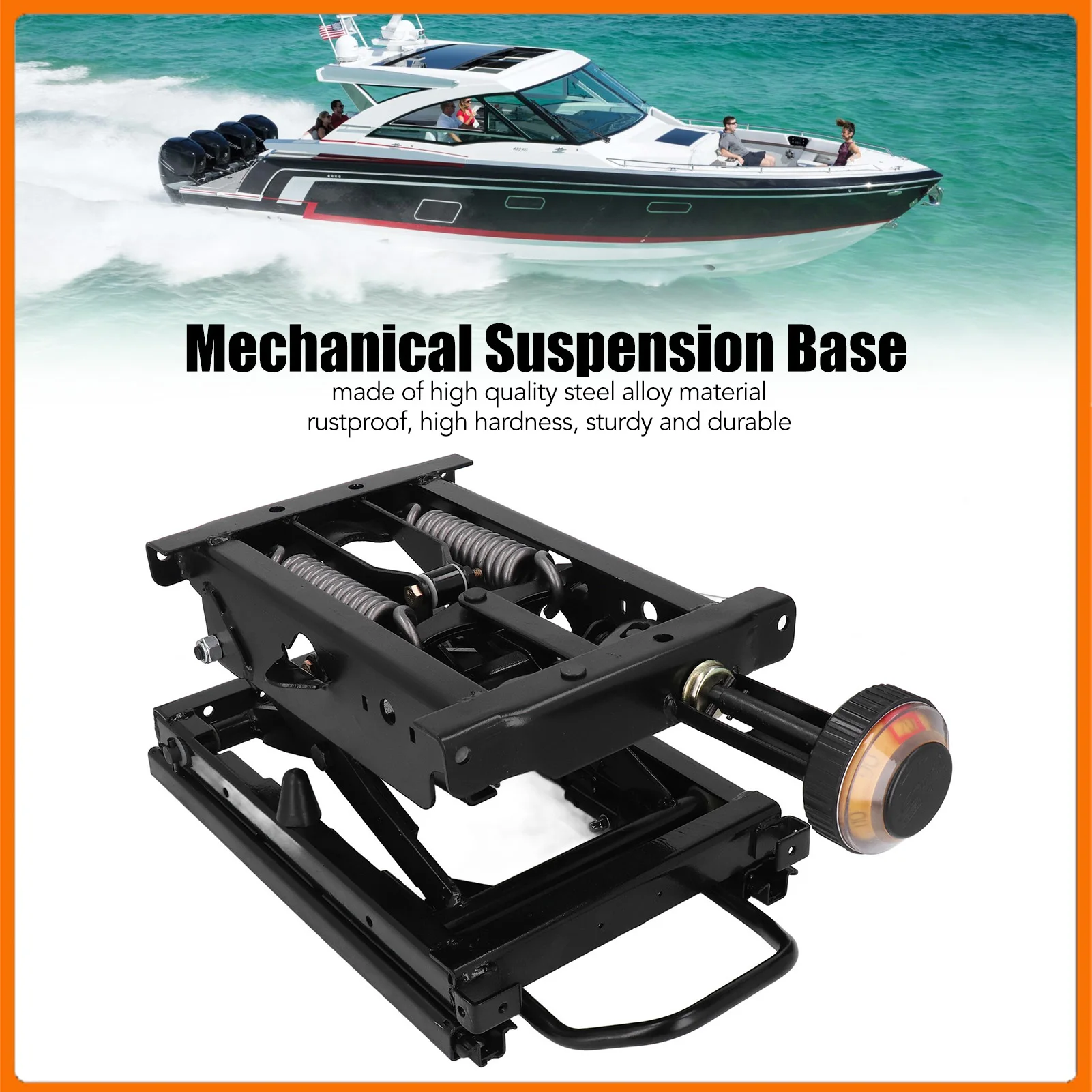 

Truck Mechanical Suspension Base Seat Damping Base Mechanical Suspension Base with Front Handle for RV Truck Boat Seat Damping