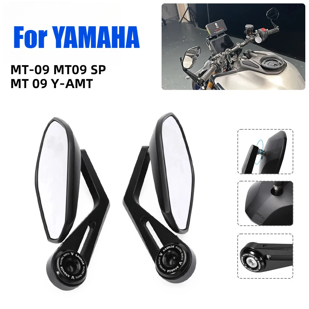 

For YAMAHA MT-09 SP Y-AMT MT09 MT 09 2021-2024 2025 Motorcycle E9 E-mark Bar End Mirrors Handlebar Rear View Mirror Side Mirrors