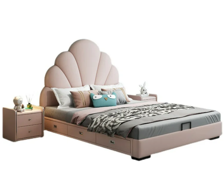 

Modern minimalist princess bed girl heart shell bed 1.2m children's bed bedroom furniture