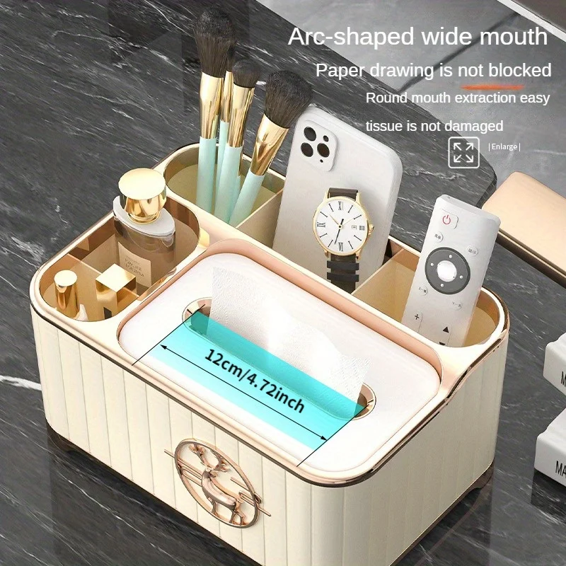 Home Desktop Tissue Box Multifunction Napkin Storage Boxes Living Room Remote Control Organizer Luxury Coffee Table Bedroom Box