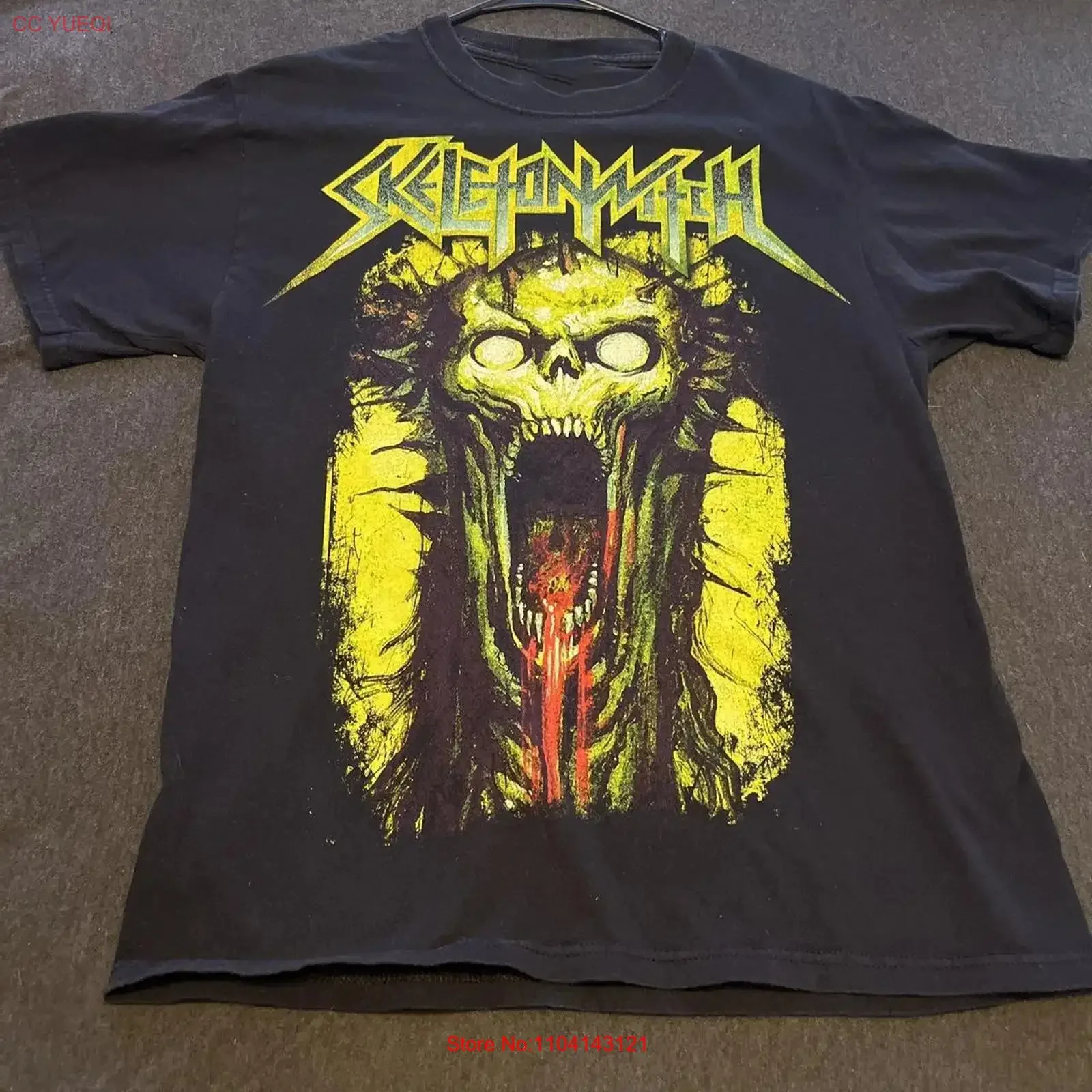 Camiseta negra Skeletonwitch Forever Abomination BL800, ropa vintage con diseño gráfico, cómoda, versátil y transpirable
