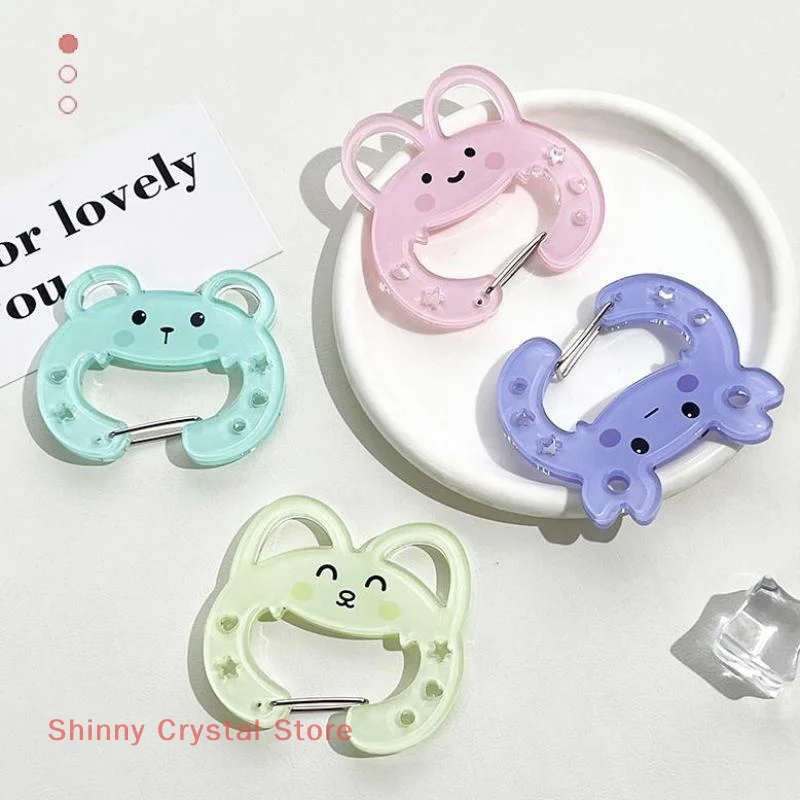 

Cute Animal Carabiner DIY Button Carabiner Acrylic Pendant Korean Keychain Toon Bag Buckle Bag Hanging Decorative Buckle