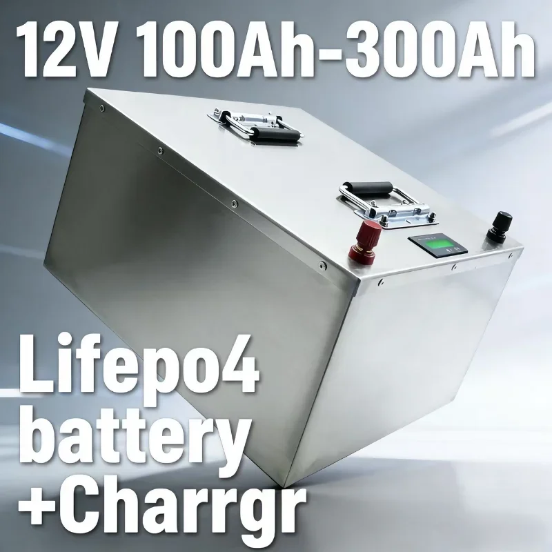 12V LiFePO4 Battery 100Ah–300Ah | Deep Cycle Rechargeable Battery | Built-in BMS for Solar System, RV, Marine, Off-Grid, UPS Ba