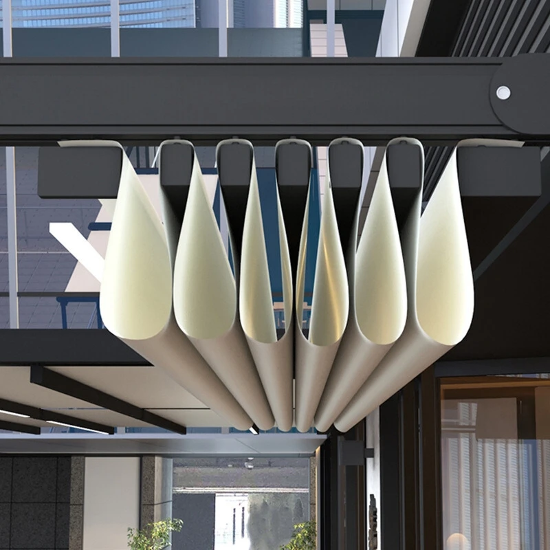 Outdoor Waterproof Retractable Folding Roof Awning Pergola Powder Coated Frame with Rain Wind Sensors