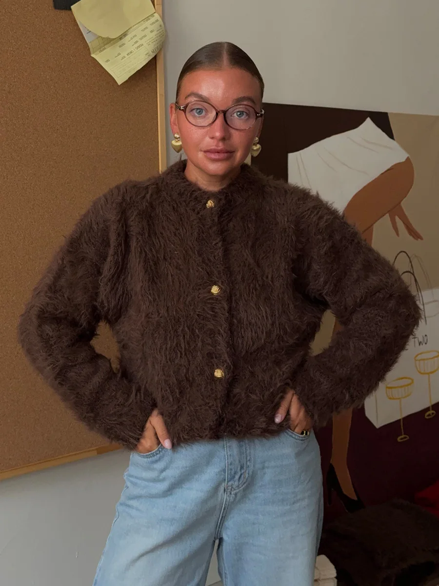 Blubelle جديد الخريف الشتاء لينة سترة متماسكة المرأة المألوف مريحة سترة أزياء مكتب السيدات سترة لاعبا