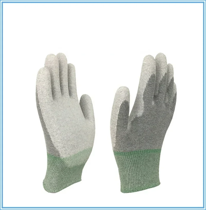 Fingertip PU Coated Anti-static Gloves Antiskid Handwork Industrial Working Protective Gloves Car Window Tint Film Install Glove