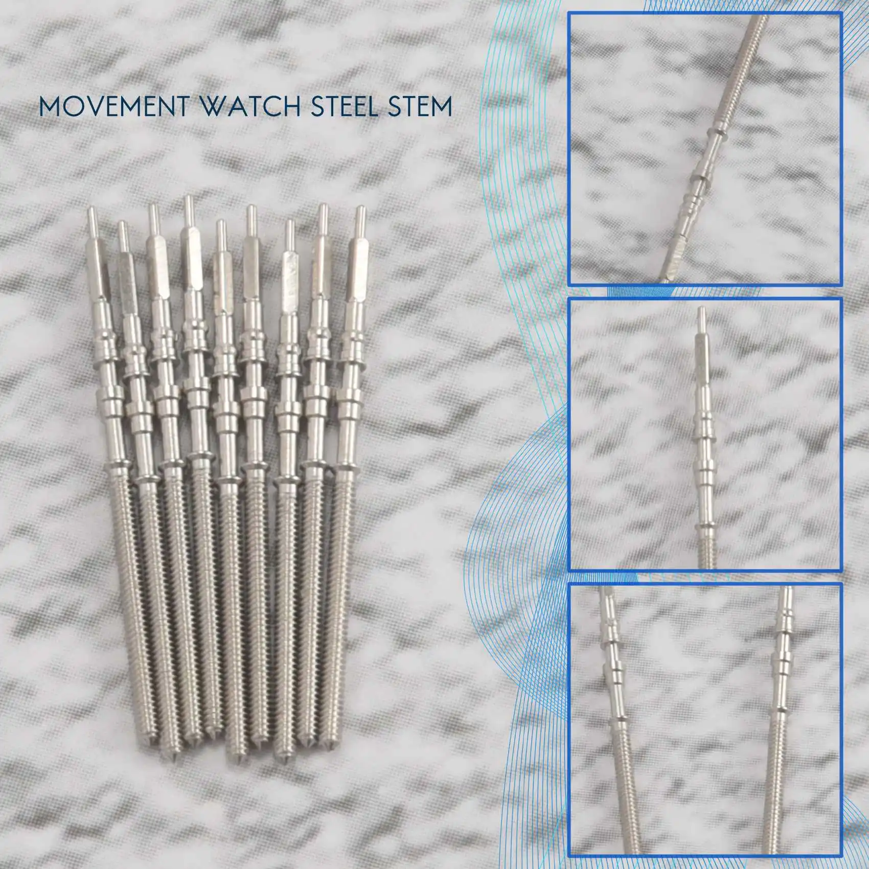A67P-10Pcs Movement Watch Steel Stem Crown Kit Watch Of Parts NH35 NH36 NH38 NH39 Movement Watch Stem Spare Parts