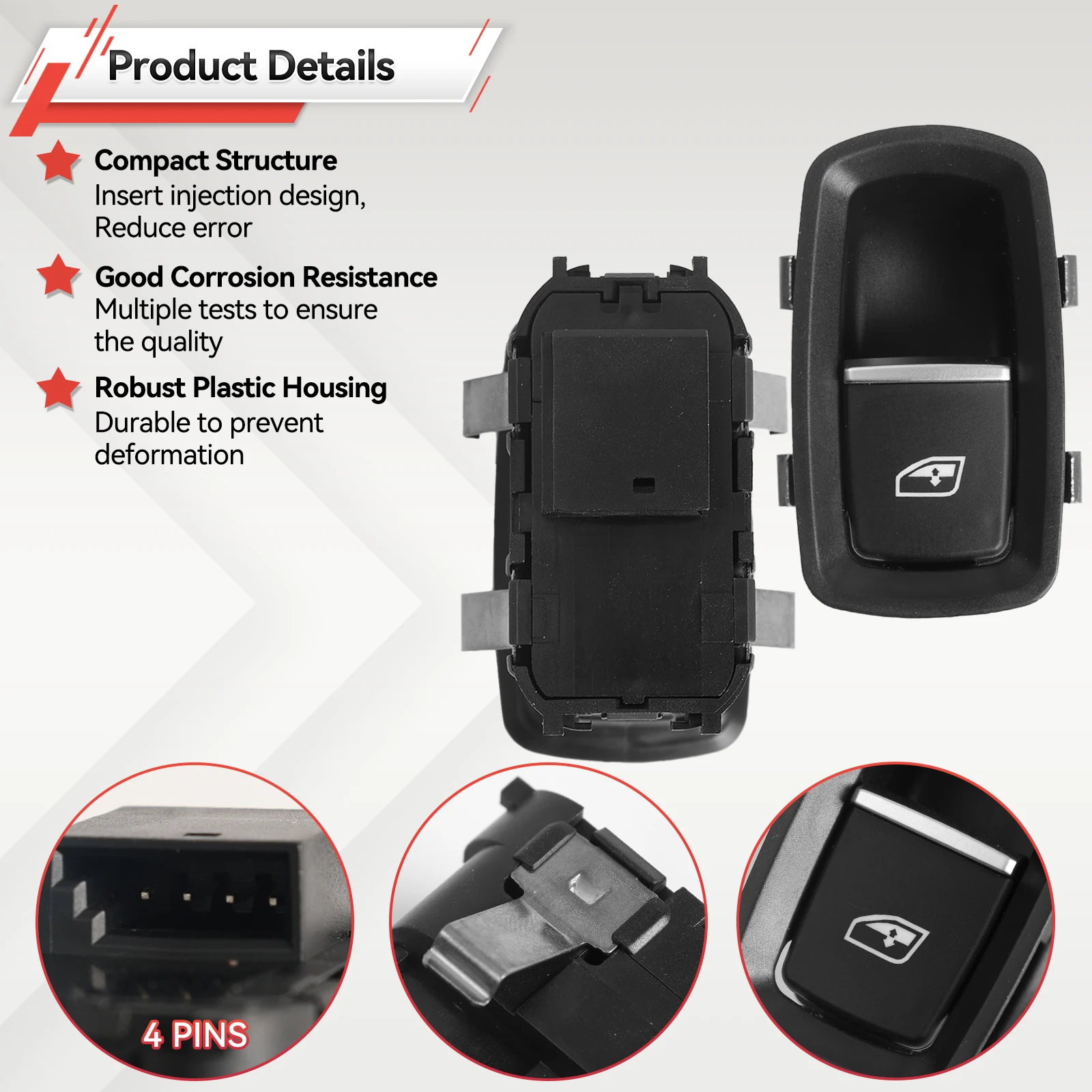 

7PP959855C 7PP959855CDML Car Electric Window Single Switch Button 7PP959855B For Porsche Panamera Cayenne Macan Boxster 911 918