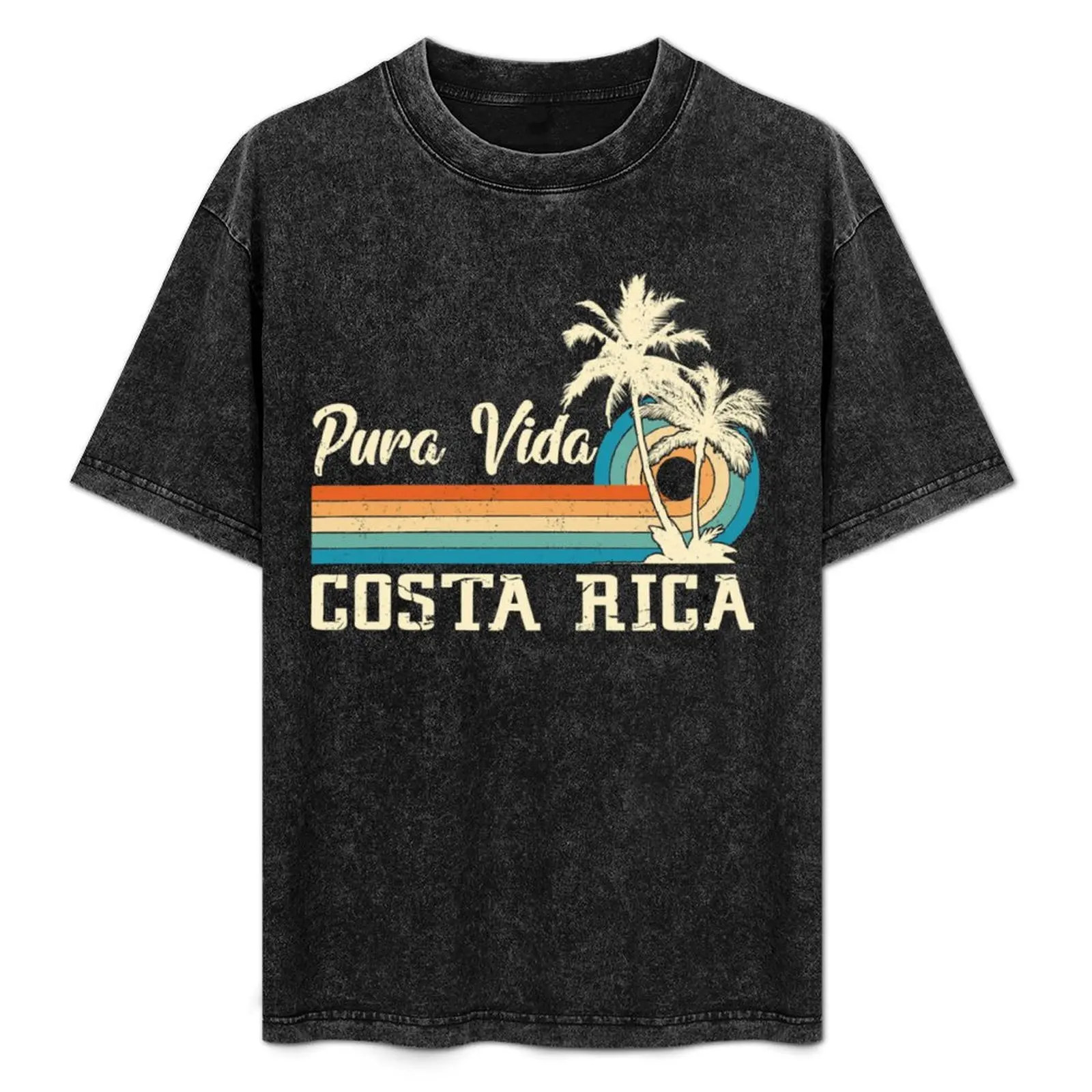 

Pura Vida Costa Rica Shirt Retro Beach Vacation Shirt Souvenir Beach T-Shirt Lightweight Running T-Shirt