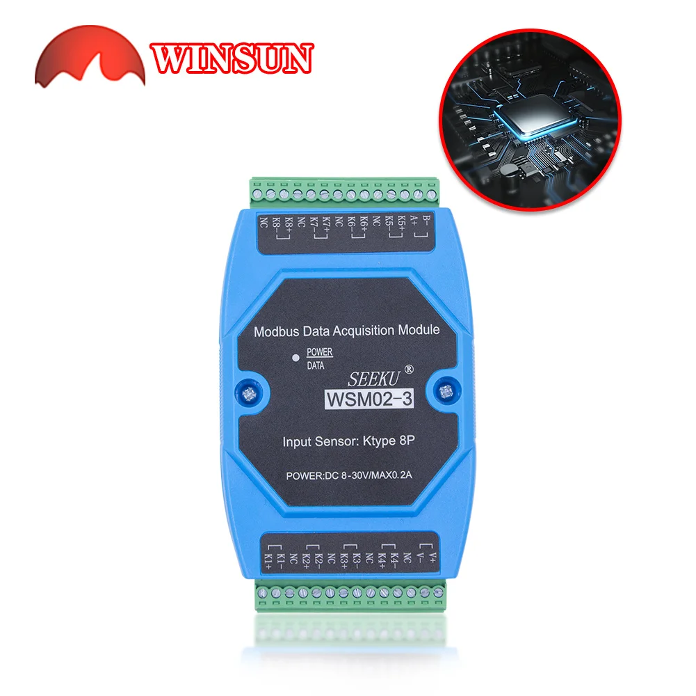 Imagem -05 - Módulo de Aquisição de Temperatura Modbus Wsm02123 Modbus Rtu k Pt100 Entrada de Termopar Canal 48