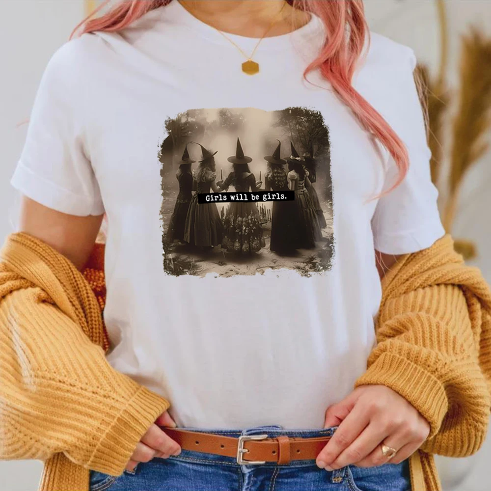 Le ragazze saranno ragazze strega camicia femminista strega camicie femminile Feminism camicie ragazza Power t-Shirt Halloween Top wpruriginoso Tee