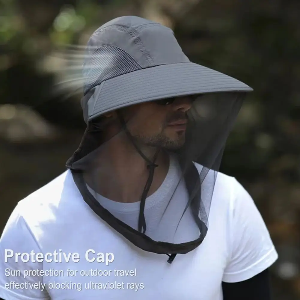 Beekeeping Hat With Face Mask Breathable Insect Protection Wide Brim Fishing Hat Outdoor Sport Nature Hiking Camping Mesh Hat