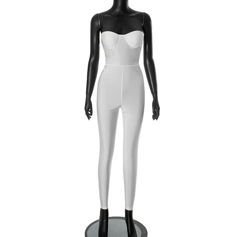 BKLD Women Clothing Solid Color 2026 Autumn New Strapless Tight Sexy Hollow Out Backless Jumpsuit One Pieces Party Clubwear