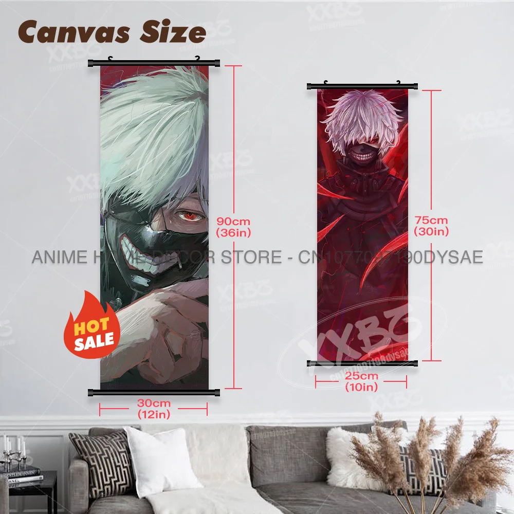 Tokyo Ghoul Poster, klassischer Anime-Leinwanddruck, hängende Malerei, Wandkunst, Heimdekoration, Wandbild, Raumdekoration, Schriftrollen, Bilder – Detail 4