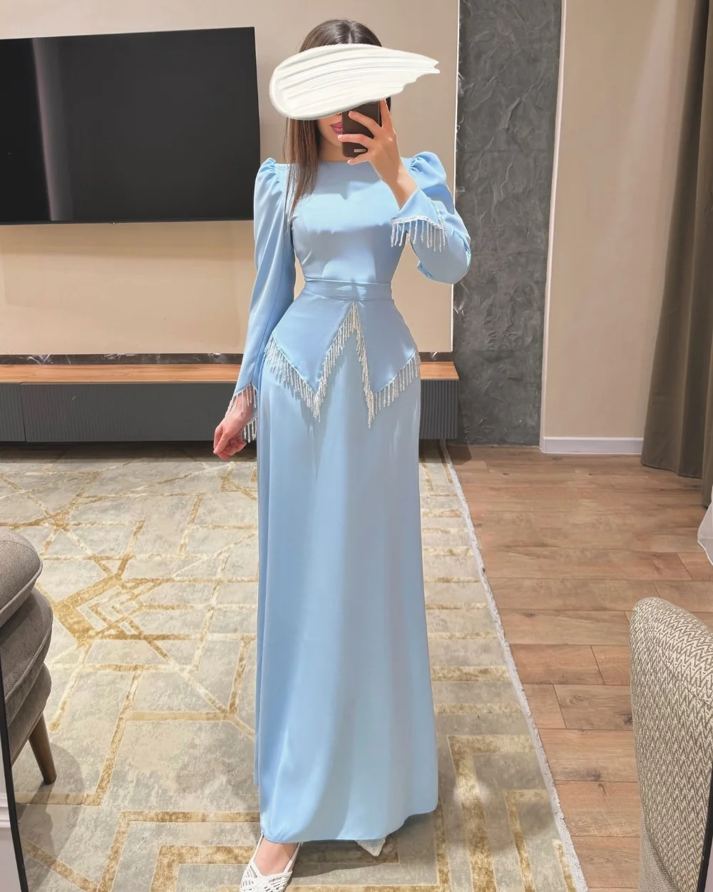 

Модные простые джерси со складками и кисточками по индивидуальному заказу, длинные платья трапециевидной формы с высоким воротником, платья на заказ, платья в китайском стиле