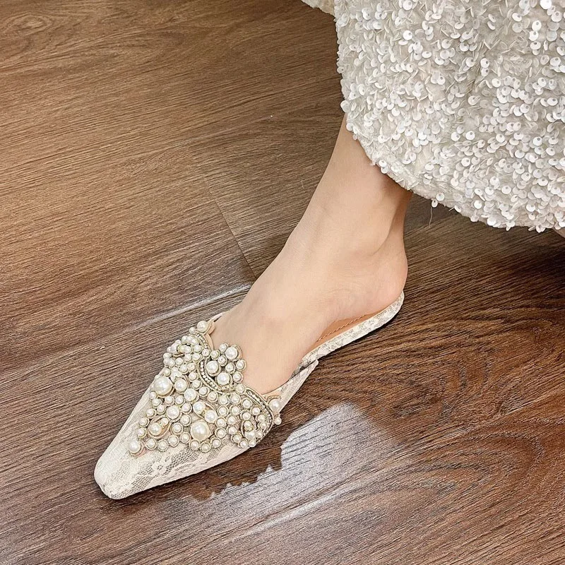 Comemore scarpe pantofole tacco medio da donna sandali firmati donna estate 2022 stile etnico tacchi a spillo muli diapositive infradito