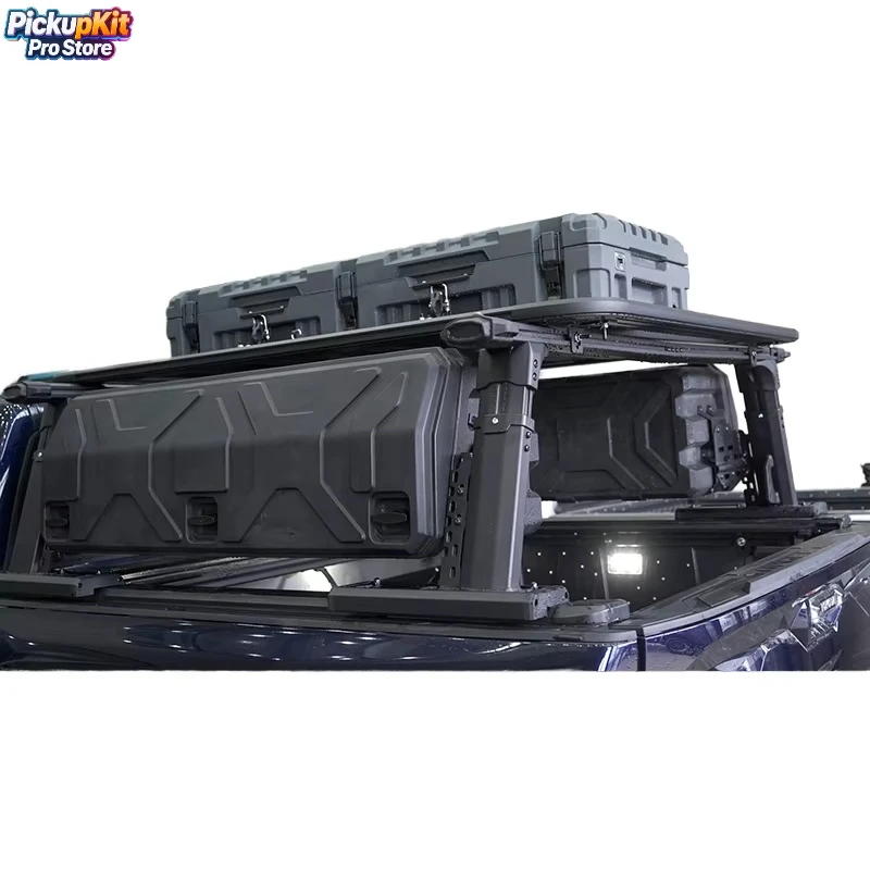 

Heavy‑Duty Aluminum Roll Bar with 2×130L Lockable Storage Boxes for Pickup Trucks 600 LBS Capacity