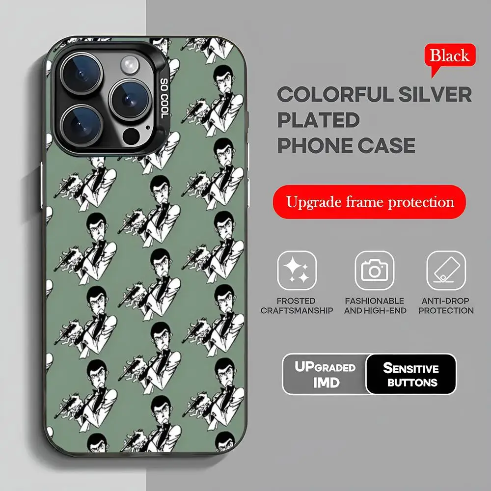 L-Lupin III Phone Case Iphone 16 Pro Max Case Case For IPhone 16 15 Pro XR XS 7 8 Plus SE2024 Shockproof Color Phone Funda Cove