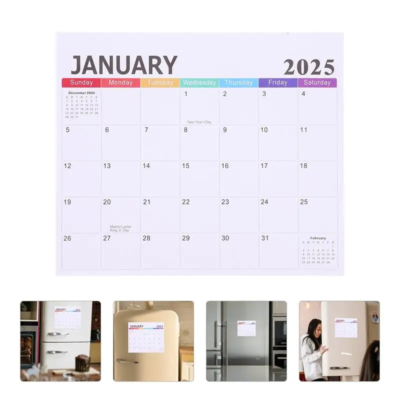 

2025 Magnetic Refrigerator Family Calendar 18-Month Fridge Calendar To June 2026 Tear-Off Calendar With Thick Paper