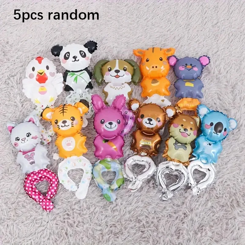 5pcs Random Animal Wrist Balloon Children\'s Day Birthday School Shopping Mall Decoration Balloon Small Gift