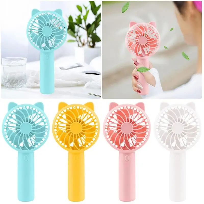 Hand Held Fan Personal Travel Fan Cooling Mute Fan With 3 Wind Speed For Camping School Commute And Work Low Noise