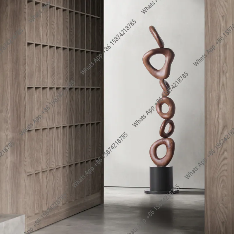 

Abstract art sculpture floor-to-ceiling large ornament porch soft decoration hotel lobby sales office wood carving decoration