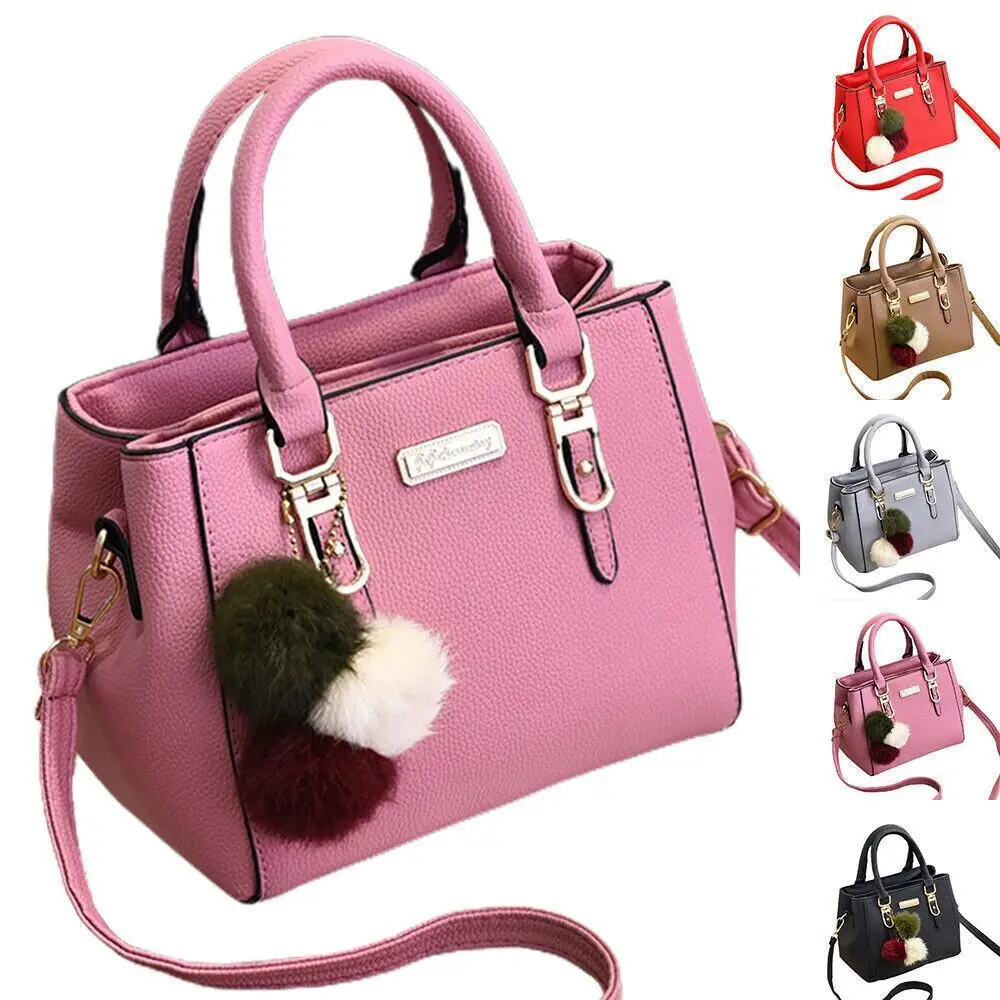 

Casual PU Leather Shoulder Bags with Pendant Large Capacity Embossed Crossbody Bag Fashion Female Messenger Bag Gift