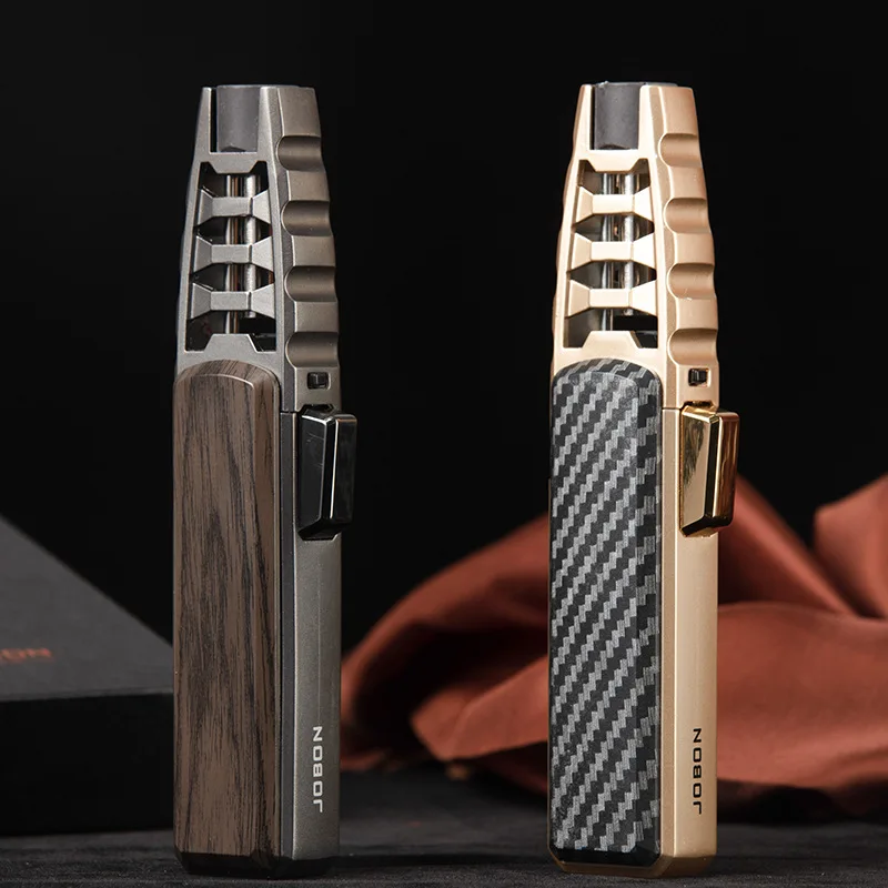 

Hot Boutique Creative Jobon Kitchen Outdoor BBQ Metal Windproof Cigar Big Jet Flames Lighter Turbo Torch Fire Gas Lighters