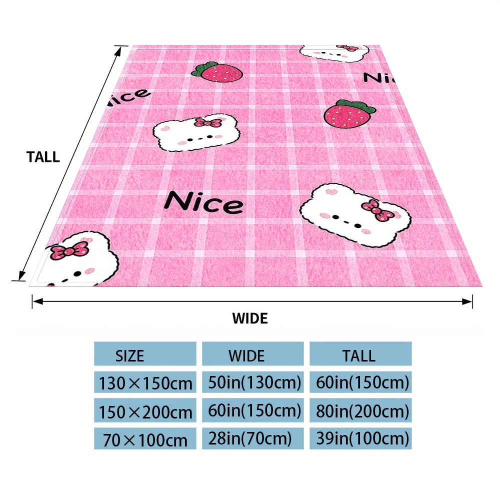 Strawberry Bear Nap Blanket,Flannel Blanket,Suitable For Sofas,Beds,Cars,Rooms,Offices,Camping,Exquisite Gift Blankets