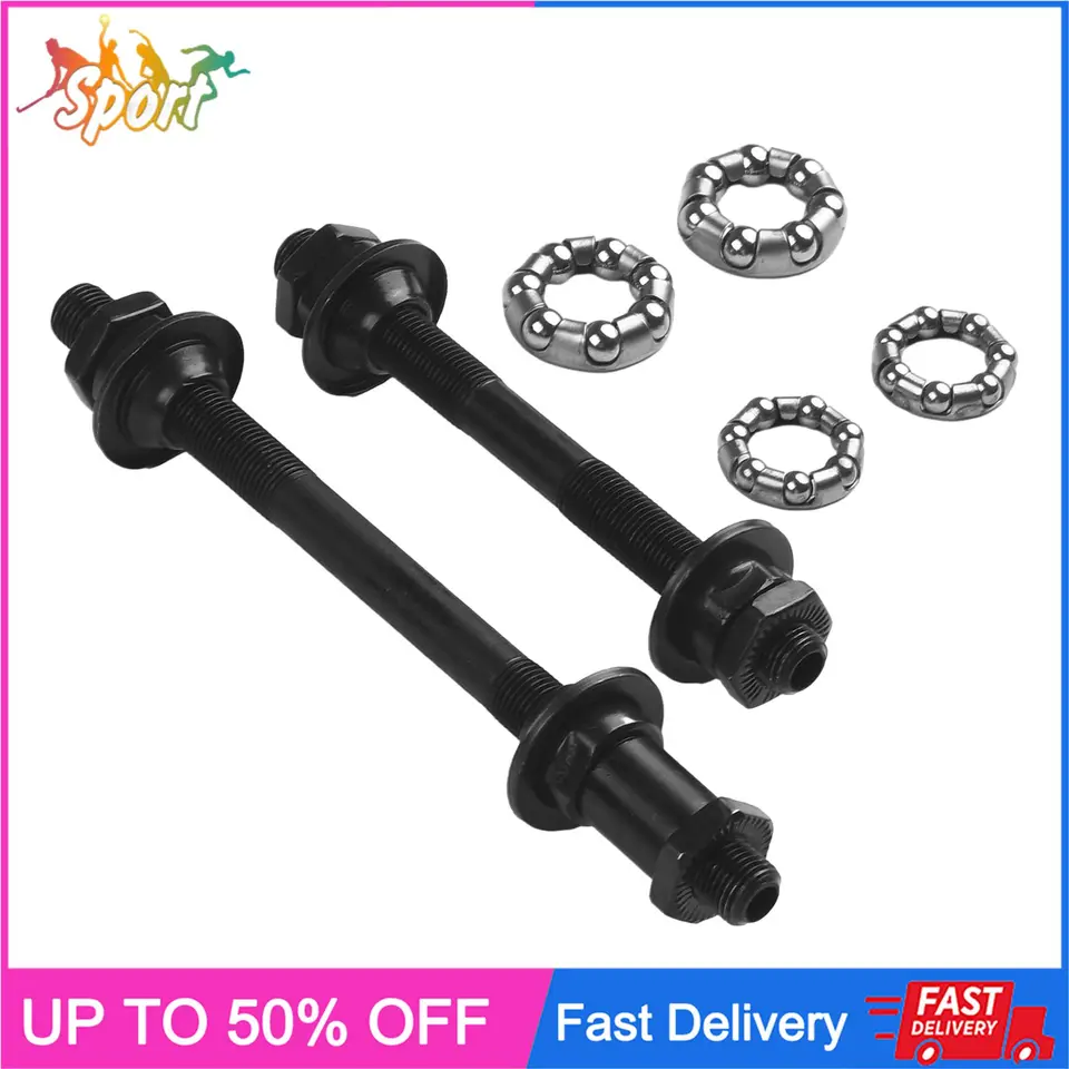 Fietsnaafas Set – Holle Stalen As 108 Mm En 145 Mm, Voor- En Achteras Voor Mountainbikes Met Snelspanner