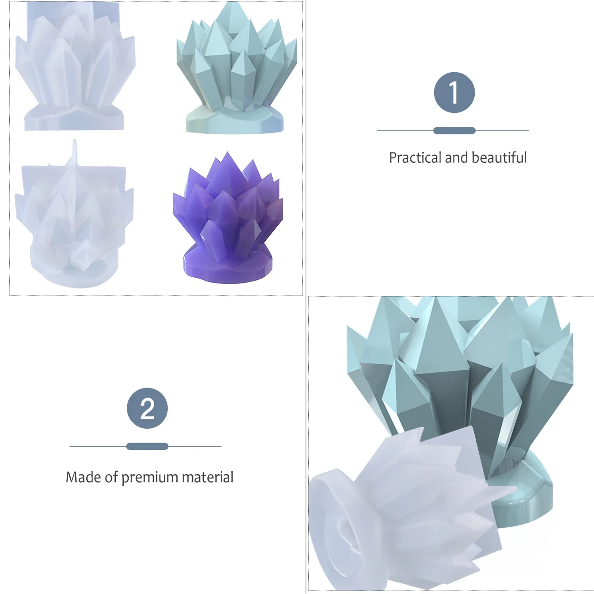 

Crystal Diy Cluster Casting Scented Silicone For Crafts Making Supplies Epoxy Resin Mold Handmade Cluster Rocks Mold