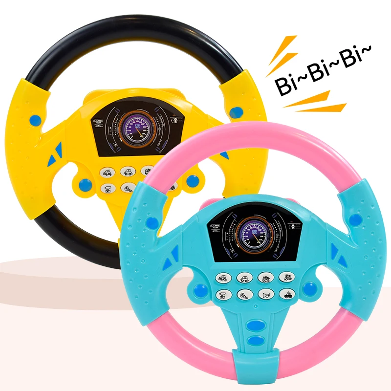 Kids Early Educational Eletric Simulation Steering Wheel Toy with Light&Sound Small Driving Wheel with Music Steering Wheel Toys