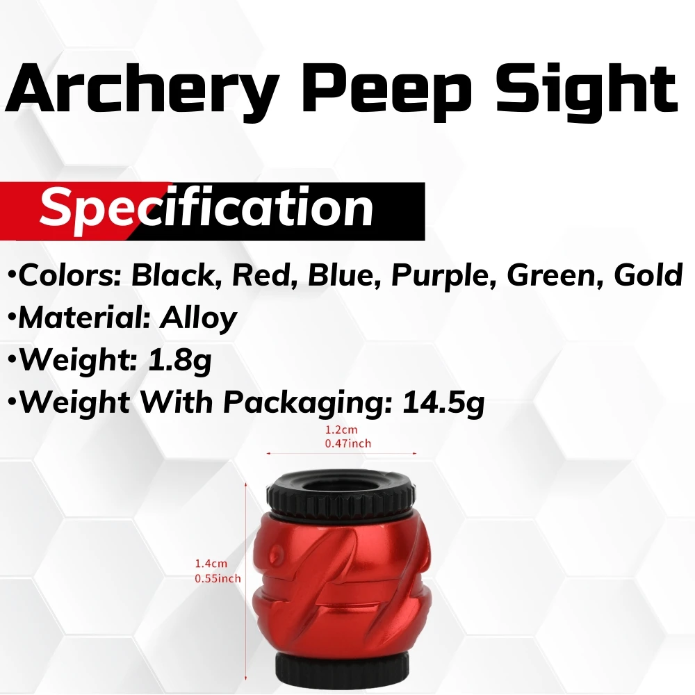

Двухрежимный прицел Peep Sight 37/45 с регулировкой для блочного лука, с настраиваемым внутренним диаметром, аксессуар для охоты и стрельбы из лука
