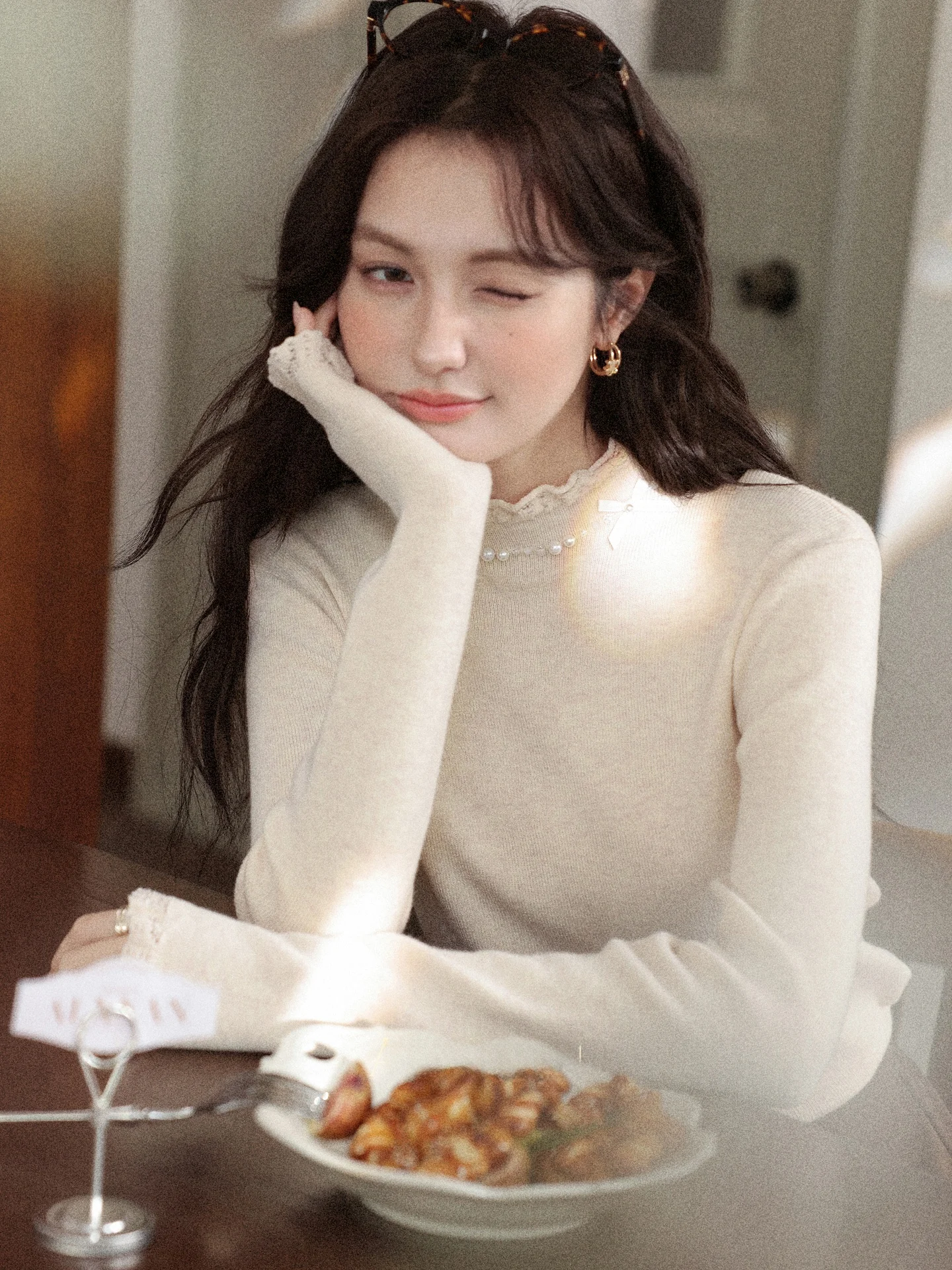 

Olive een Long Sve f High Collar Women's T-irt Inner Wear Base Top Casual Sle Loose Fit Knitted Sweater