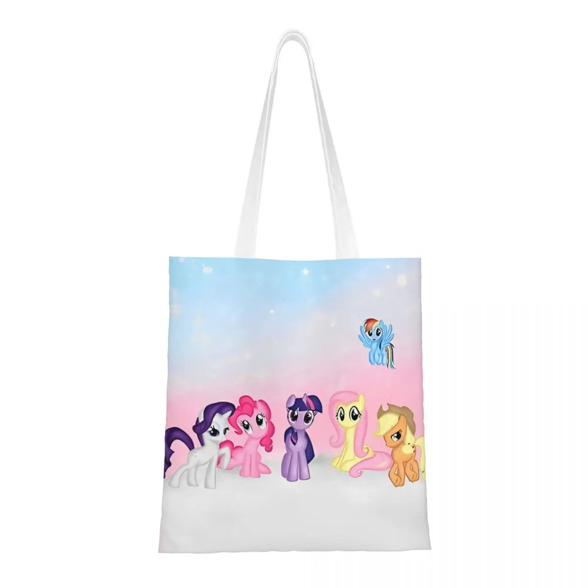 My Little Pony Friendship Is Poster Canvas Tote Bag Reusable Large Capacity Shopping Bag for Unisex Shopping Bags