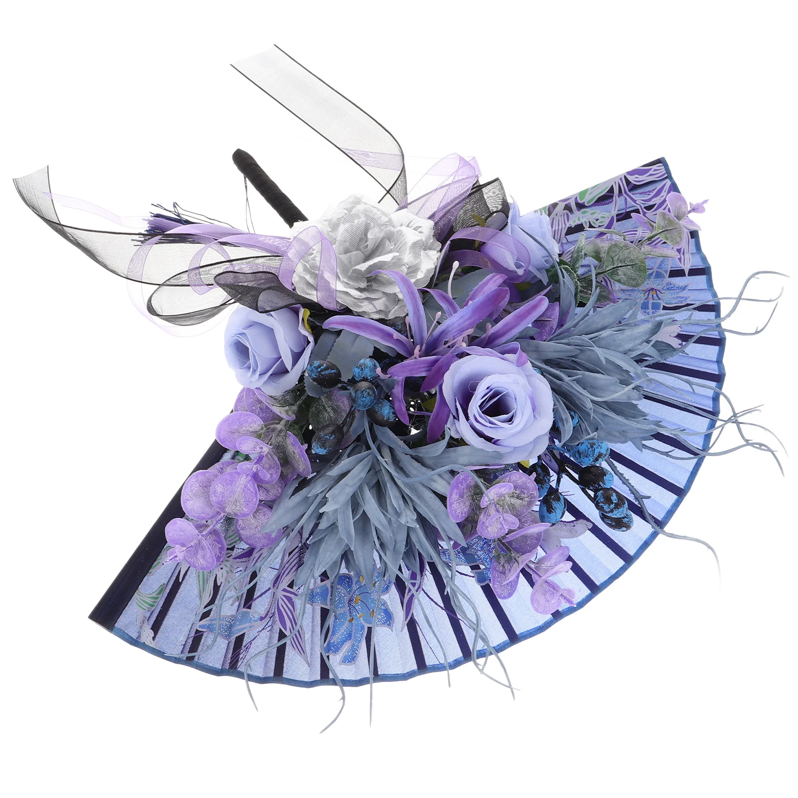 

Chinese Wedding Fan Bouquet Artificial Flower Bridal Holding Bouquet For Bride Wedding Party Home Decor Photo Prop