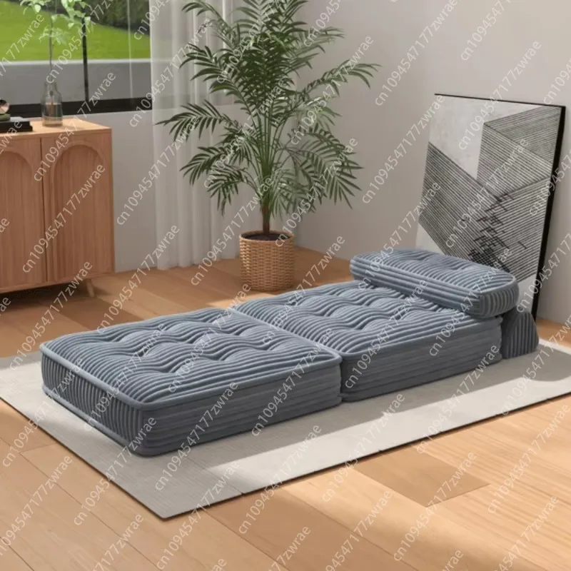 Convertible Corduroy Tufted Design Full Foam Support Foldable Sleeper Adjustable Arc Pillow Sofa Beds Comfortable Lounger