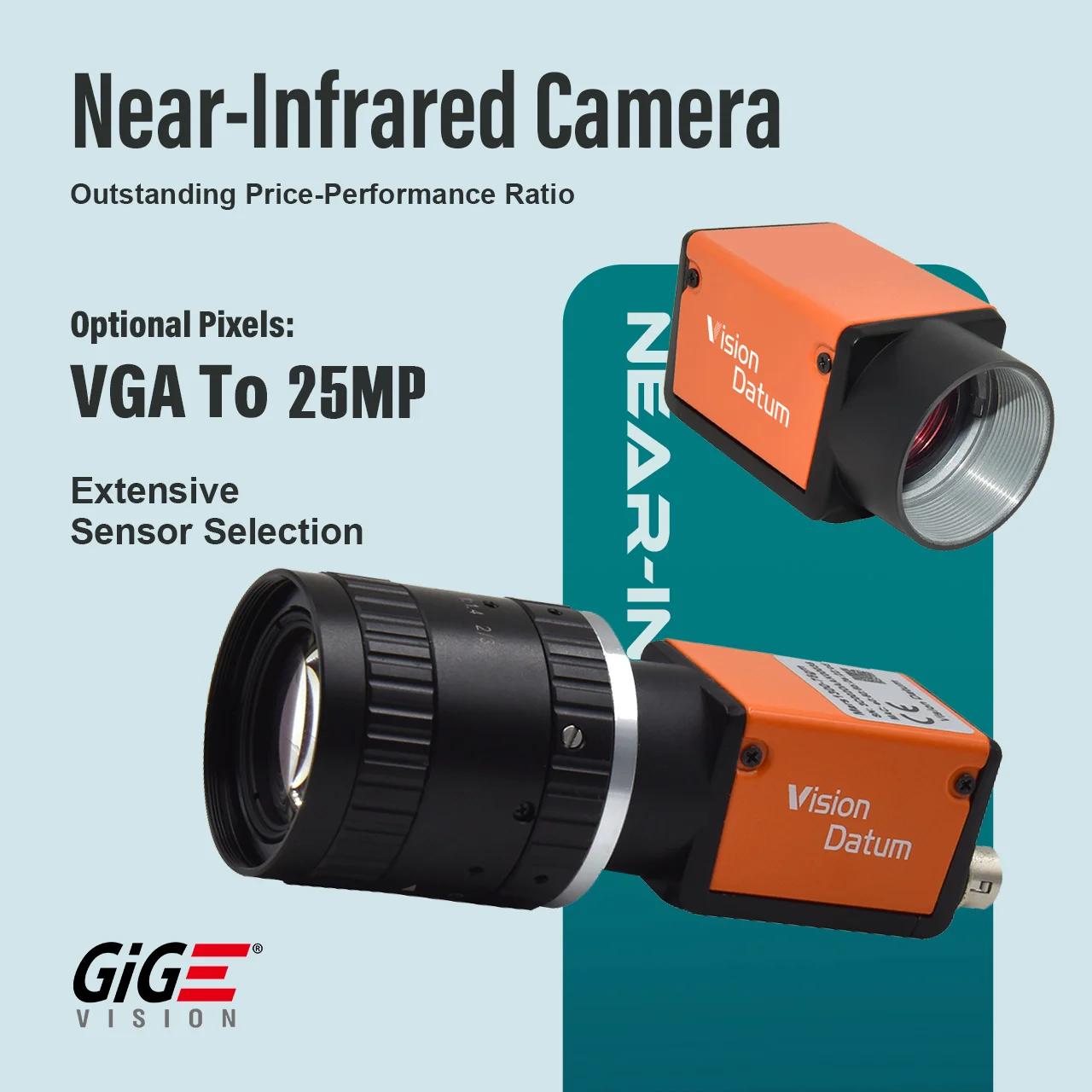 Free SDK Near Infrared NIR GigE POE Camera Mono Global Shutter Support Windows Linux For Inspection