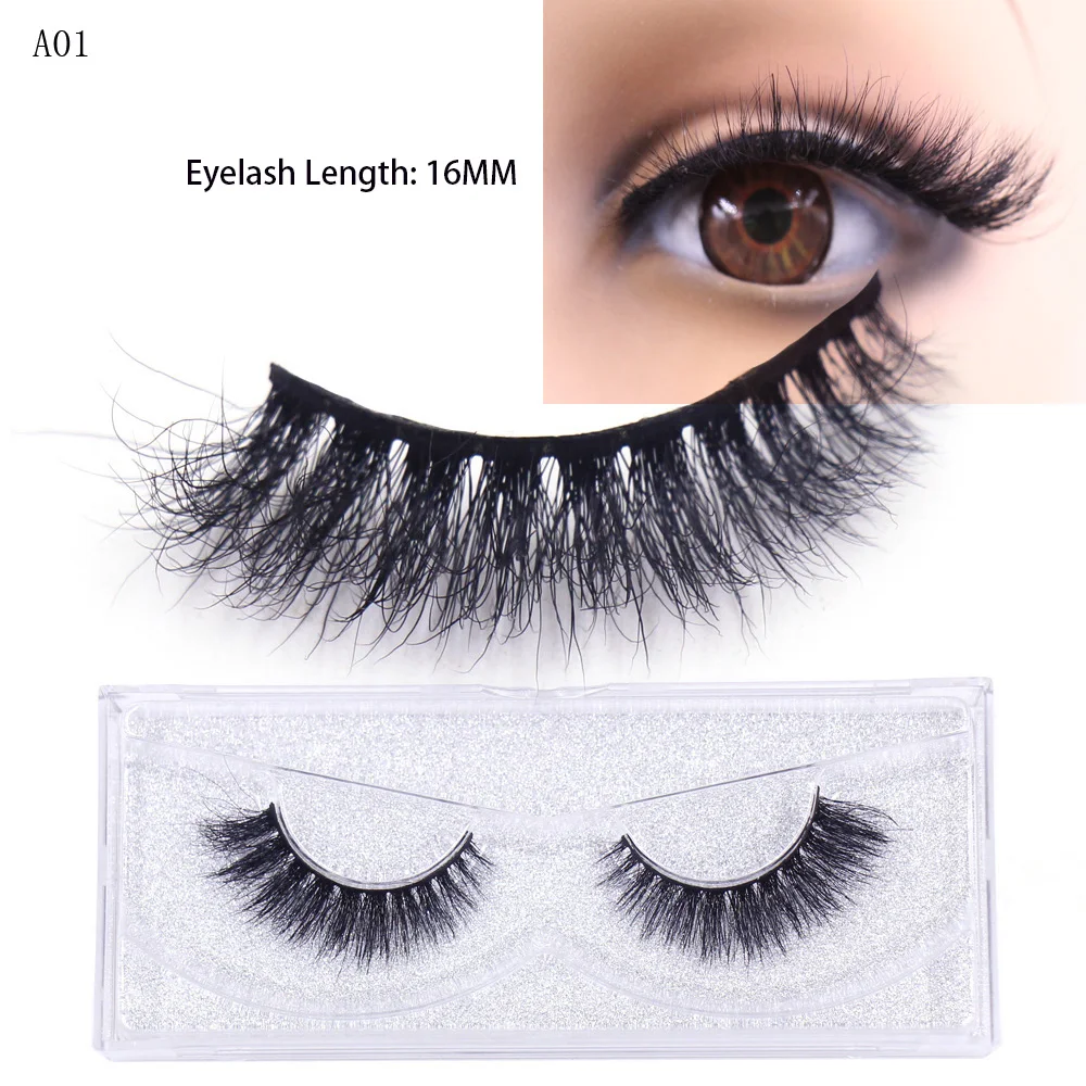 AMAOLASH Ciglia di visone 3D Ciglia di visone a lunga durata Ciglia di volume drammatico naturale Estensione Ciglia finte 3D lunghe spesse A01