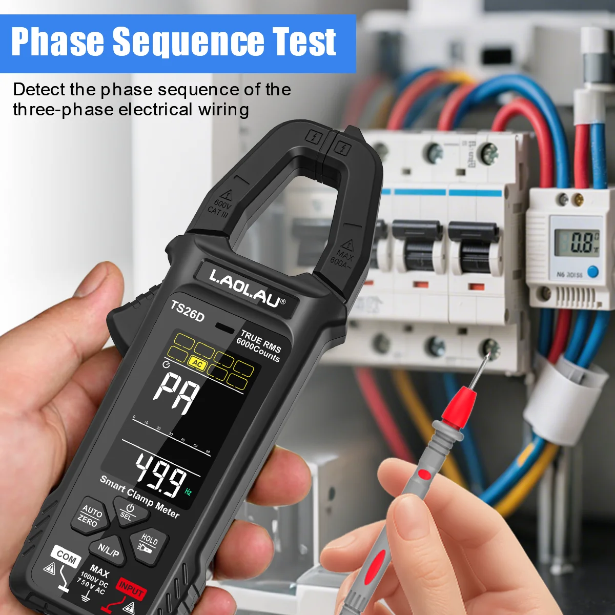 Digitales Zangenmultimeter TS-26A/26D Strom Spannung NCV Auto-Bereichswahl Widerstand Kapazität Temperatur Typ-C Wiederaufladbarer Amperemeter – Detail 5